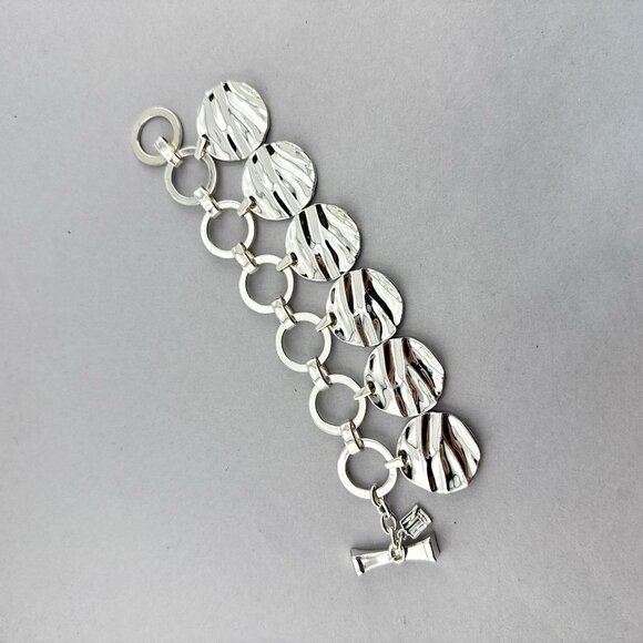 RLM Robert Lee Morris Bracelet Charm Round Modernist Bronze Sculptural QVC 78g - Picture 7 of 14